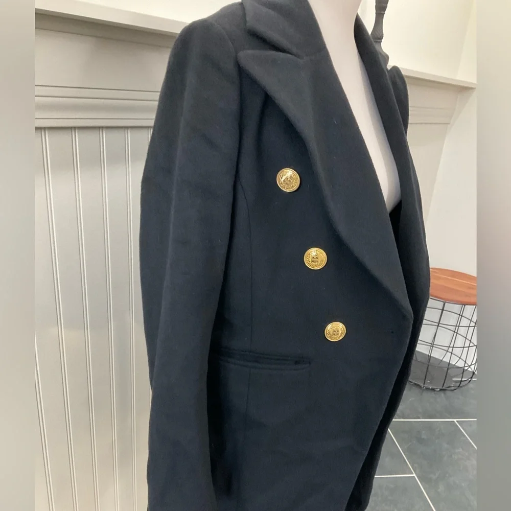 Sam Edelman Black Double Breasted Wool Blend Coat Size 8